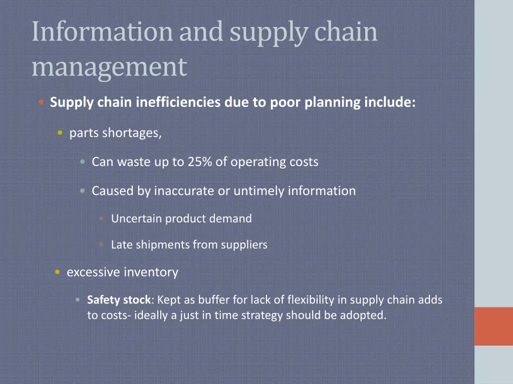 information and supply chain management