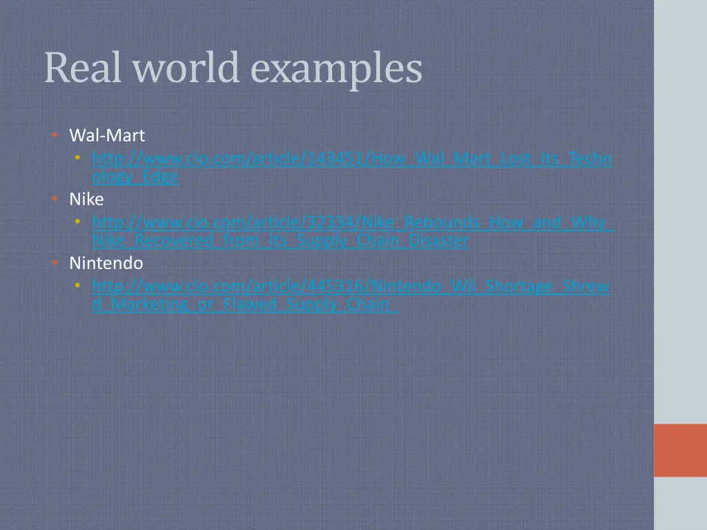 real world examples