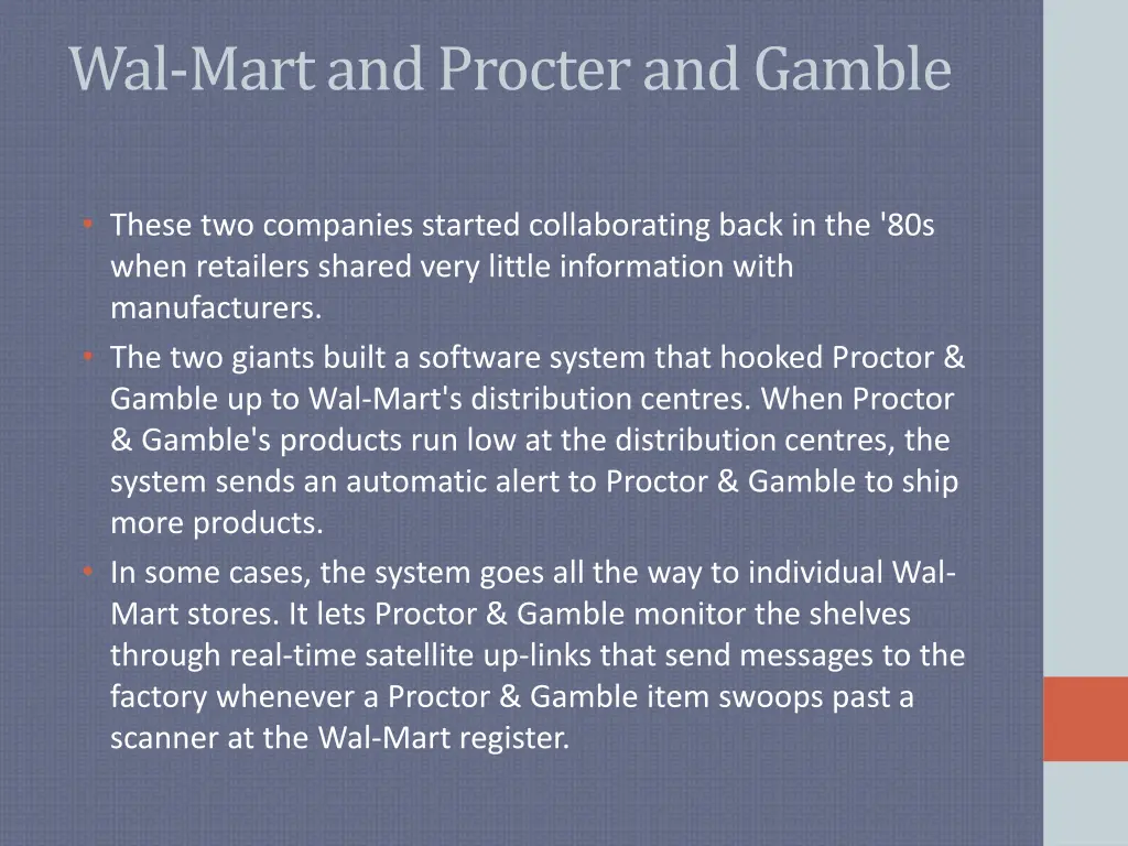 wal mart and procter and gamble