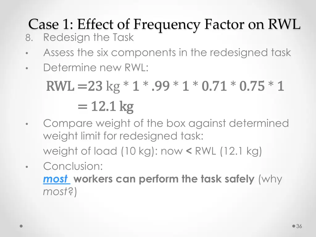 case 1 effect of frequency factor 3