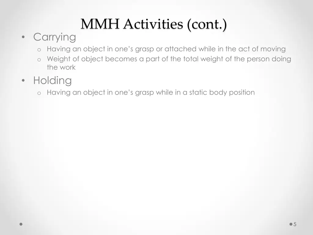 mmh activities cont