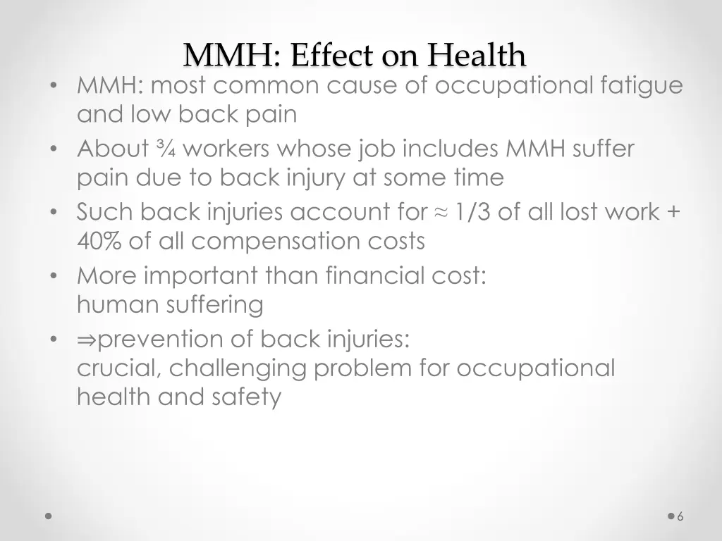 mmh effect on health mmh most common cause