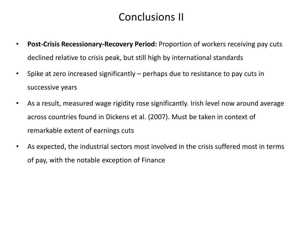 conclusions ii