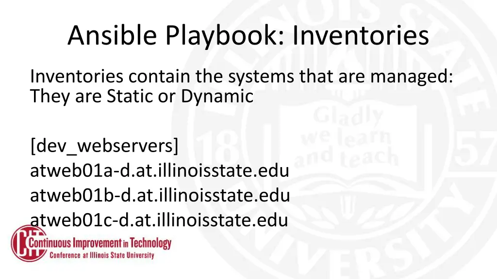 ansible playbook inventories