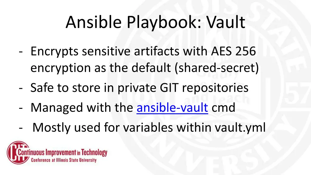 ansible playbook vault