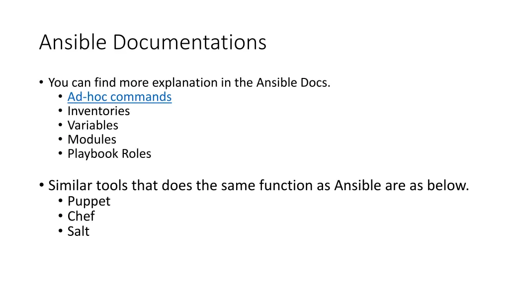 ansible documentations