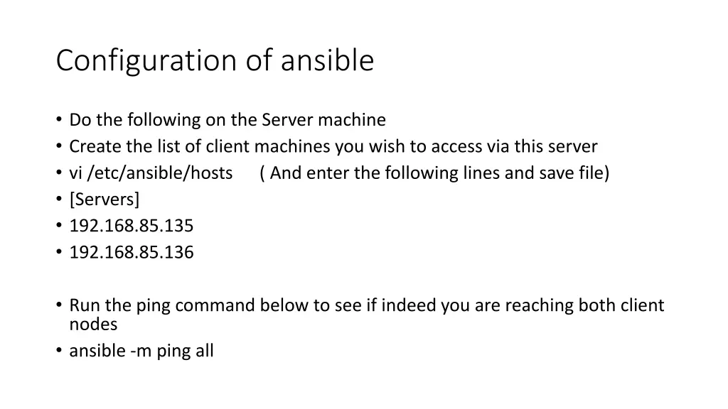 configuration of ansible