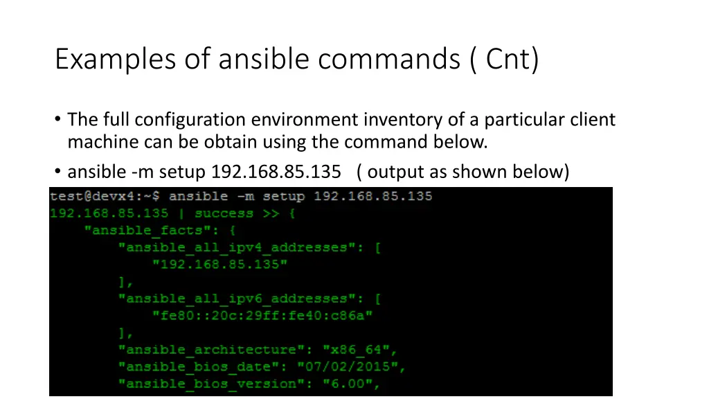 examples of ansible commands cnt 1