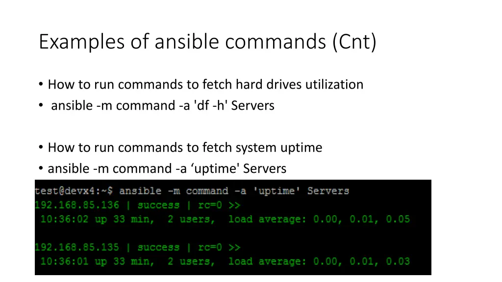 examples of ansible commands cnt