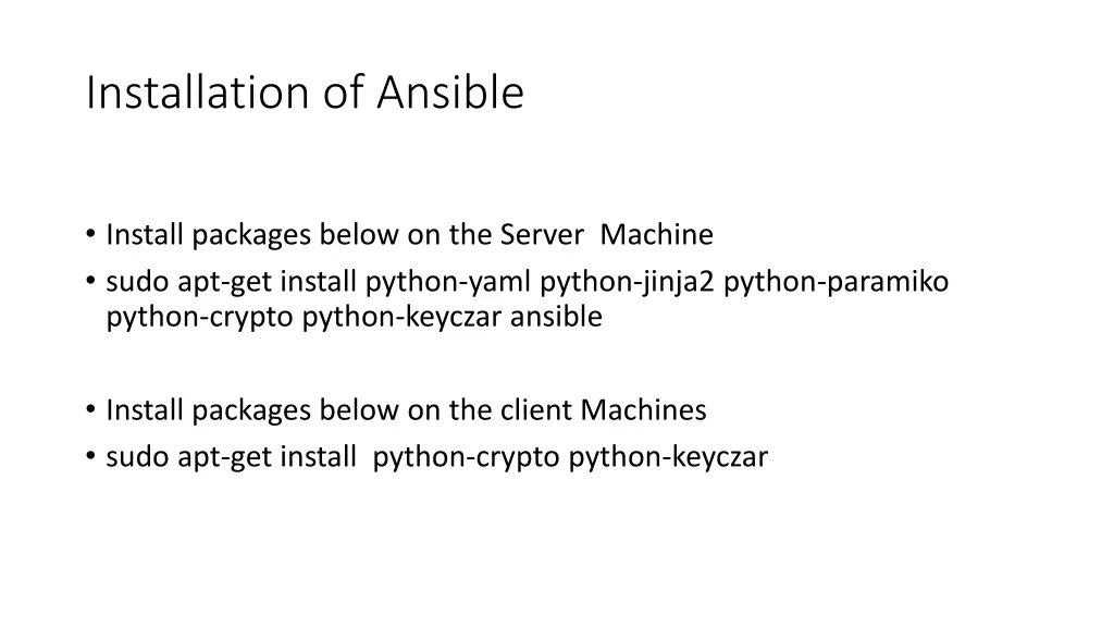 installation of ansible