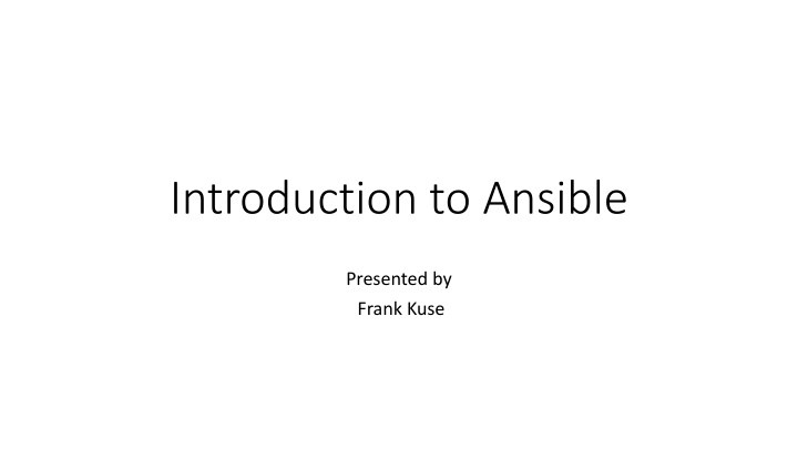introduction to ansible