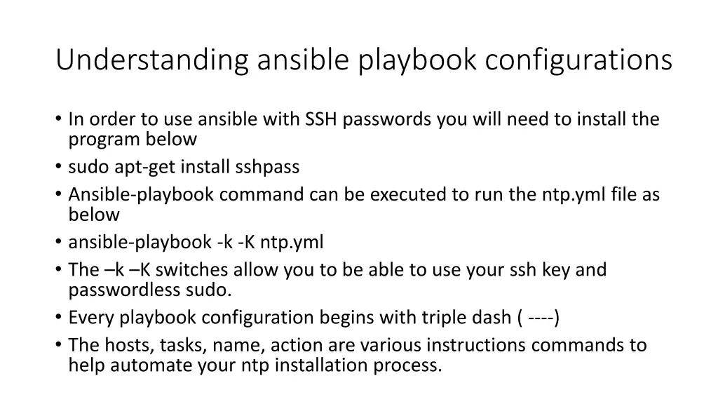 understanding ansible playbook configurations