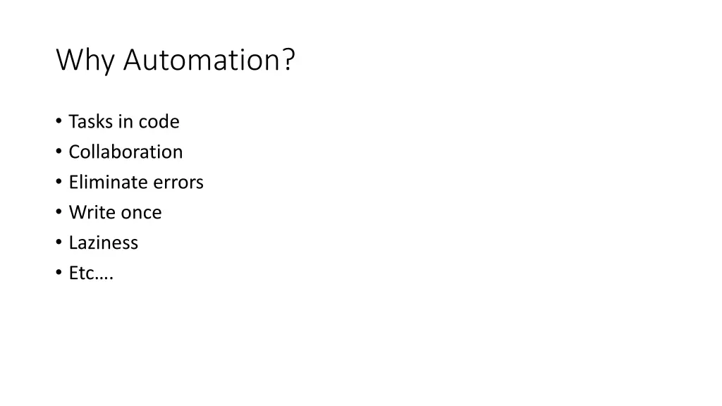 why automation