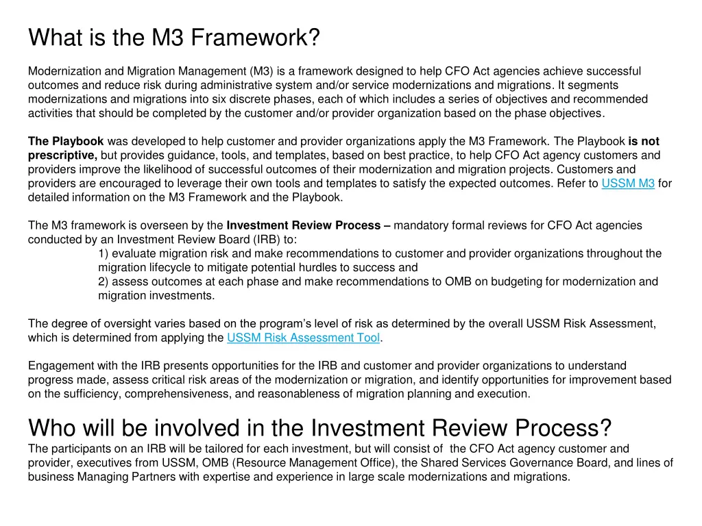what is the m3 framework