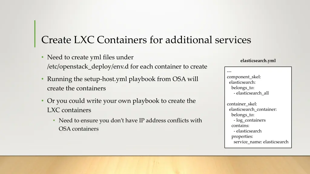 create lxc containers for additional services