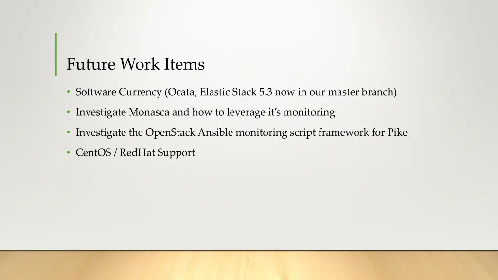 future work items