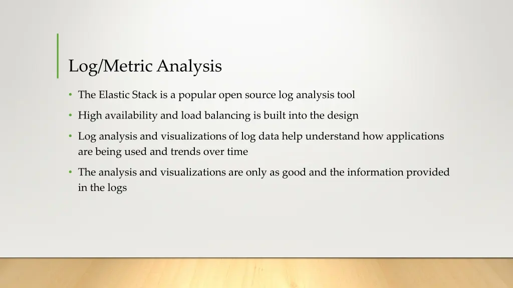 log metric analysis