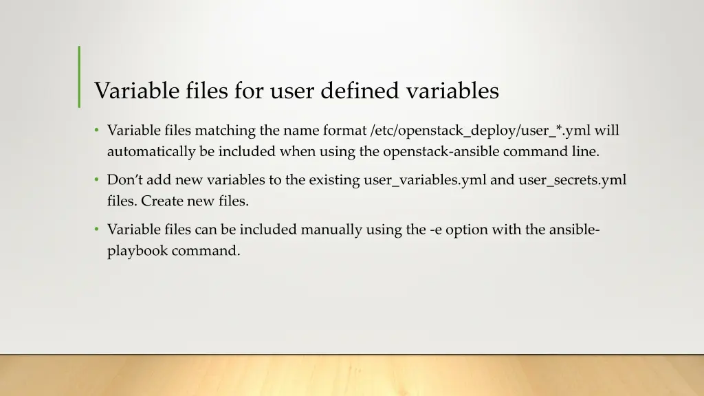 variable files for user defined variables