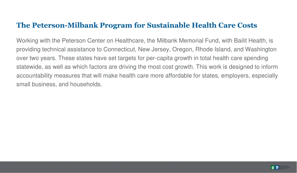 the peterson milbank program for sustainable