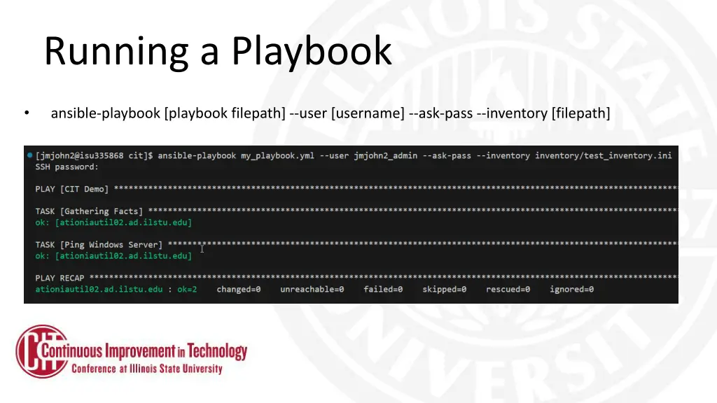 running a playbook