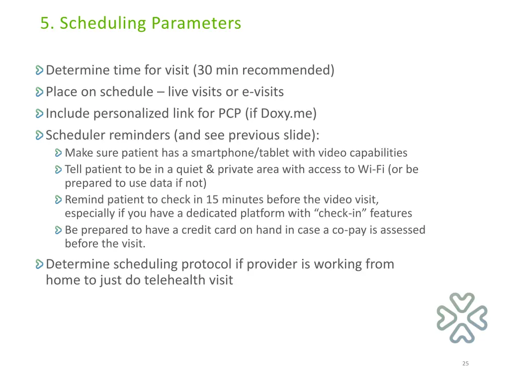 5 scheduling parameters