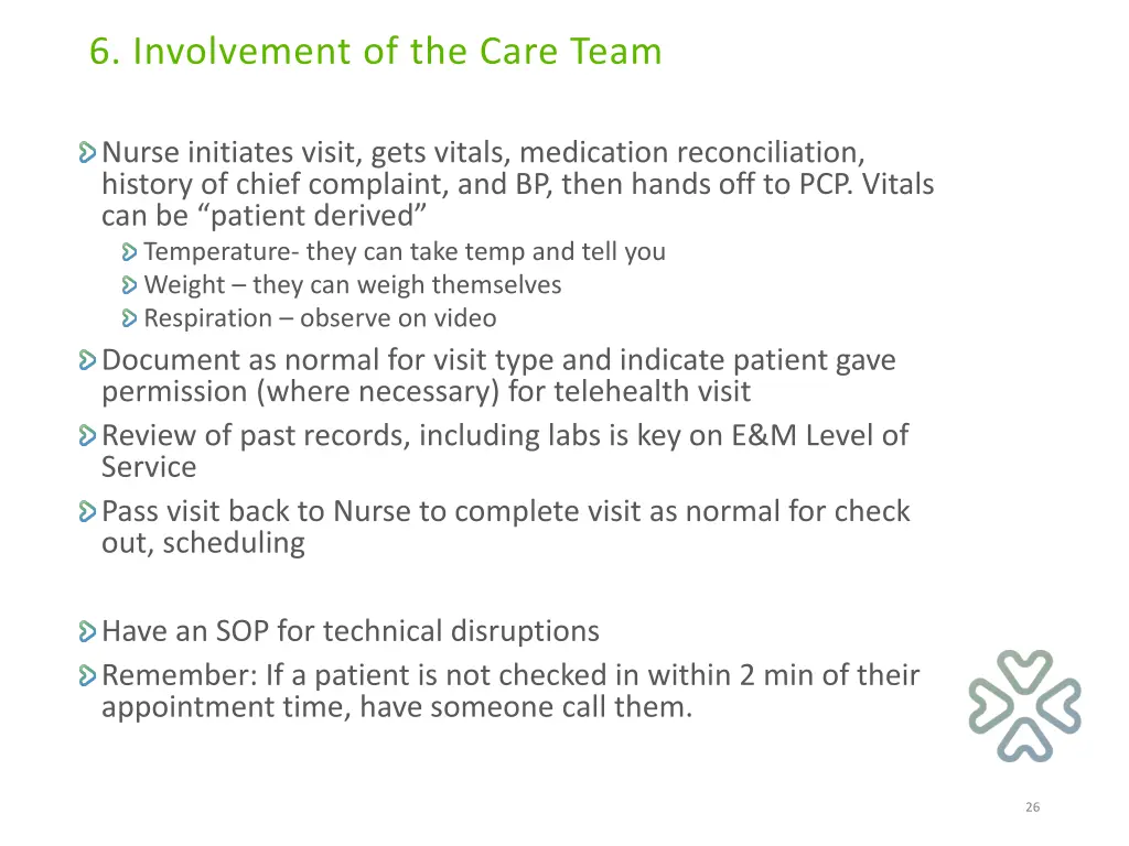 6 involvement of the care team