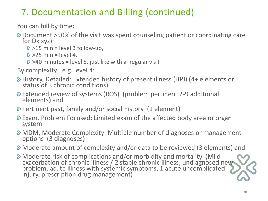 7 documentation and billing continued