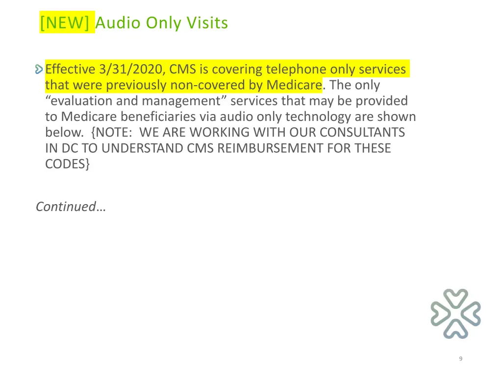 new audio only visits