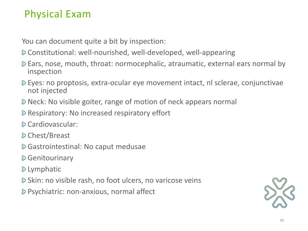 physical exam