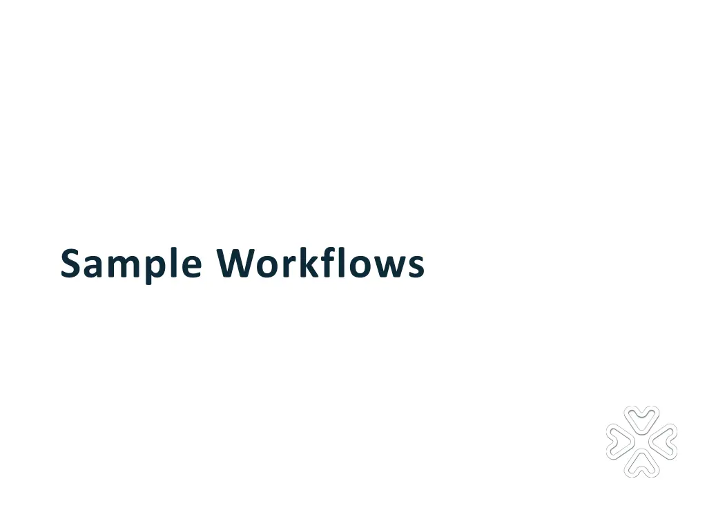 sample workflows