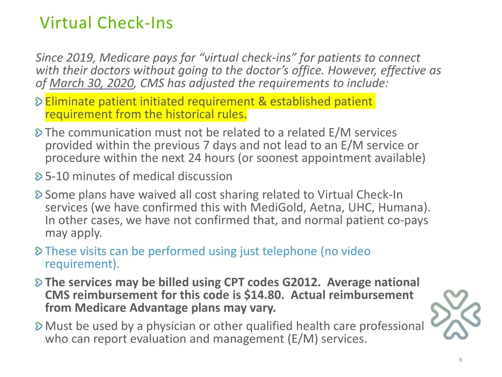 virtual check ins