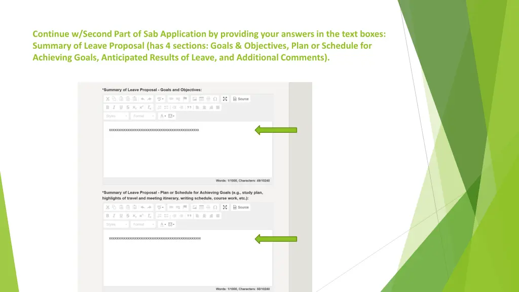 continue w second part of sab application