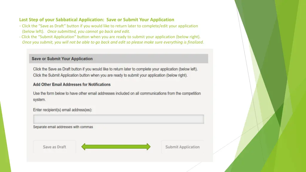 last step of your sabbatical application save