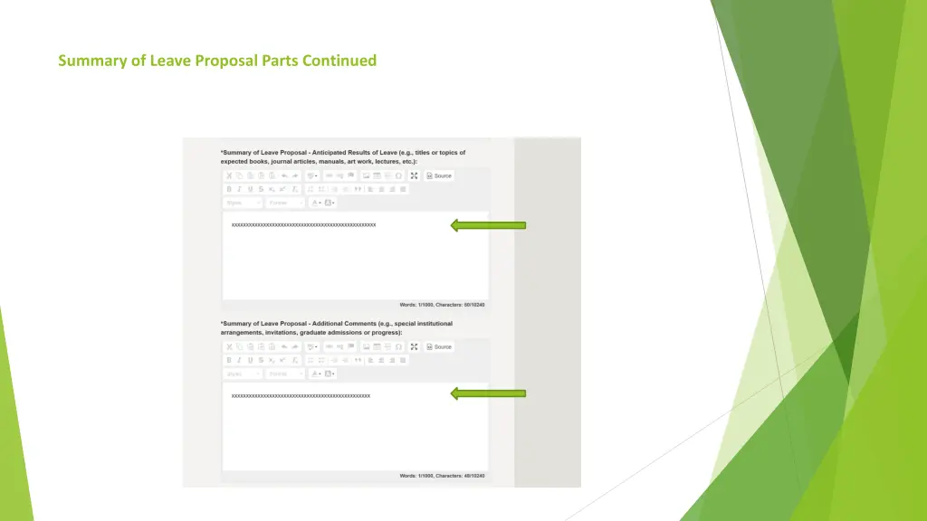 summary of leave proposal parts continued