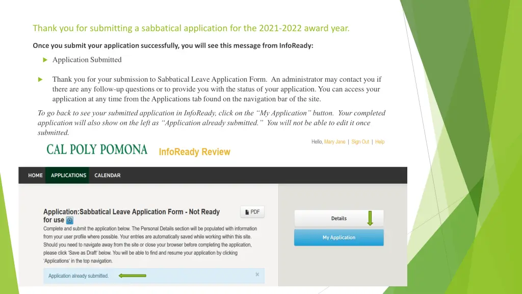 thank you for submitting a sabbatical application