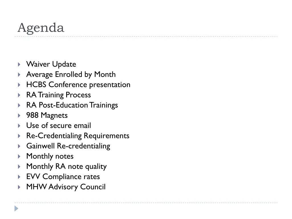 agenda