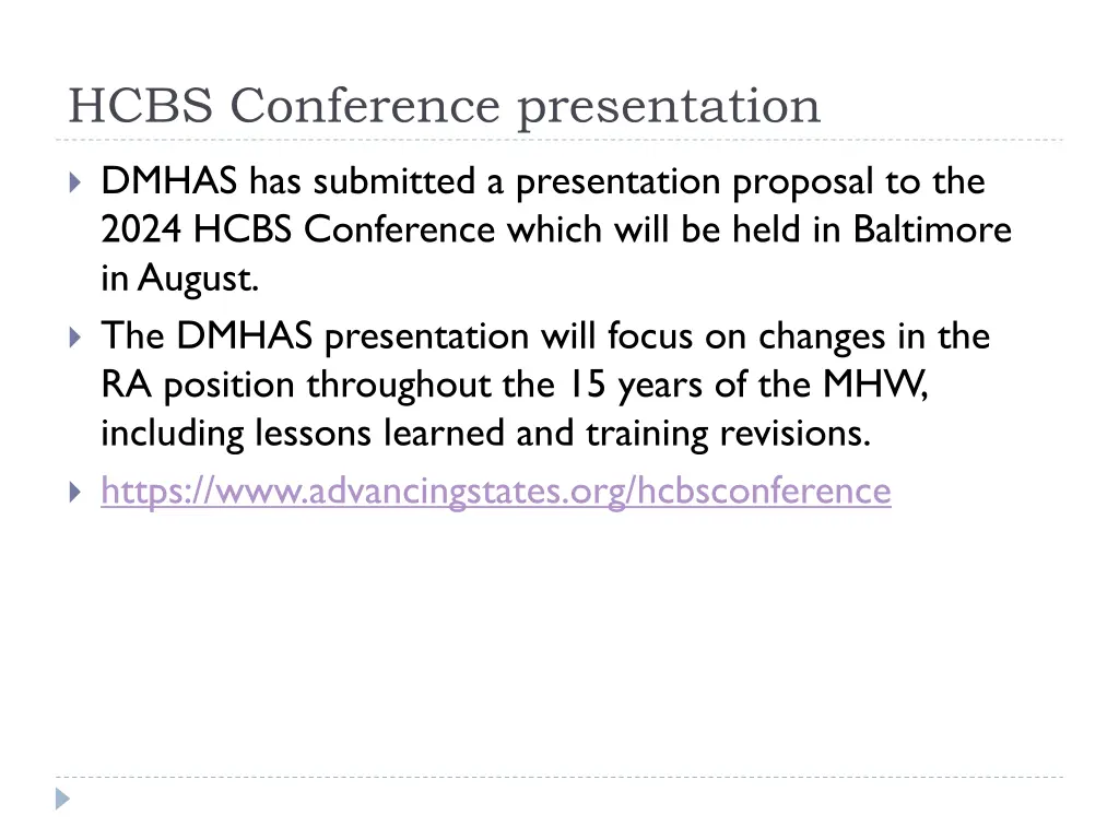 hcbs conference presentation