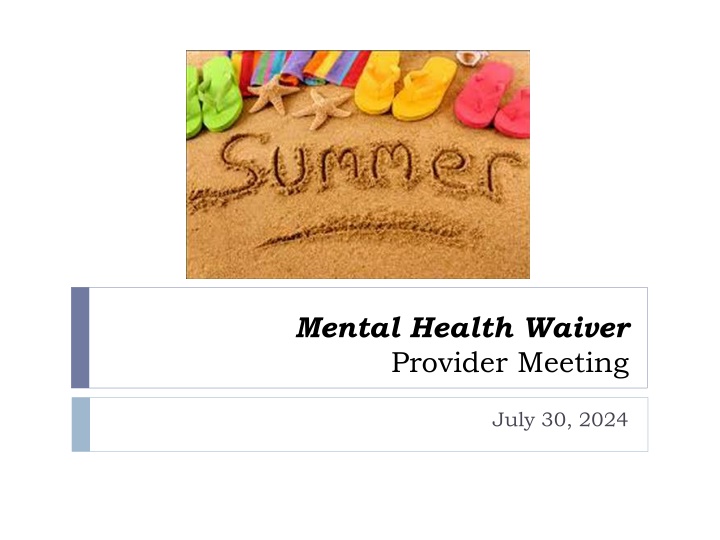 mental health waiver provider meeting