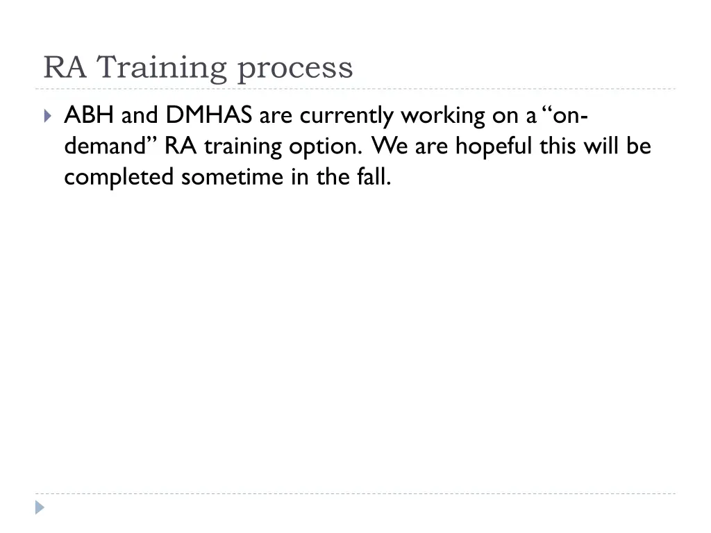 ra training process