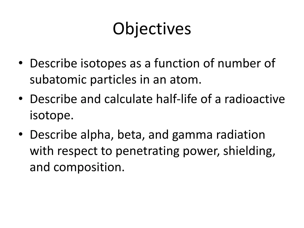 objectives