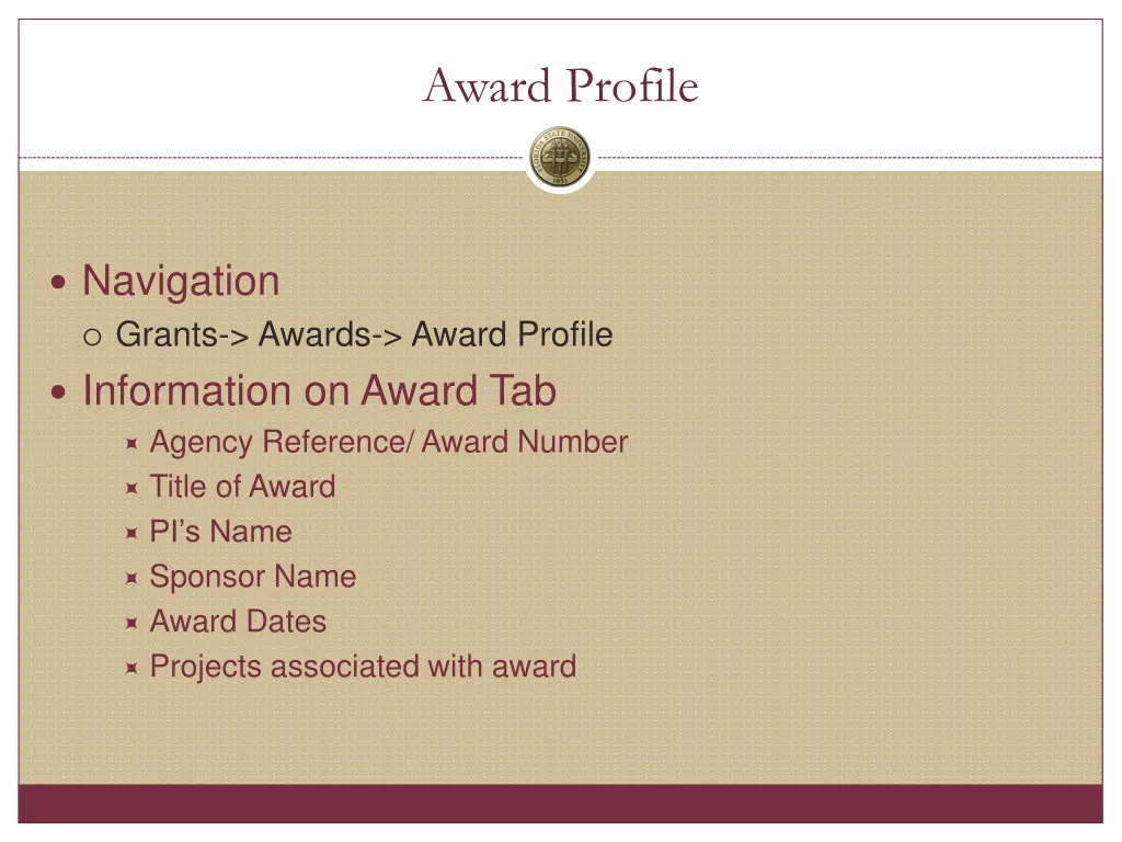 award profile