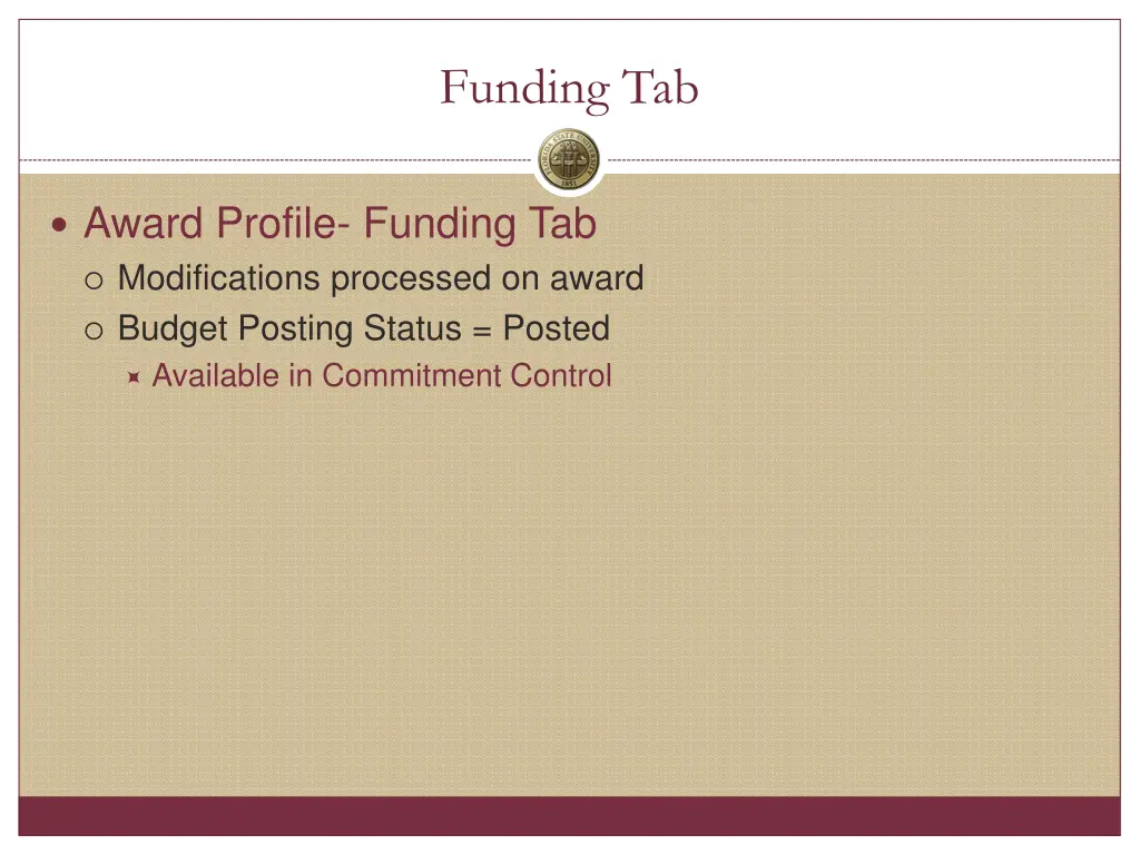 funding tab