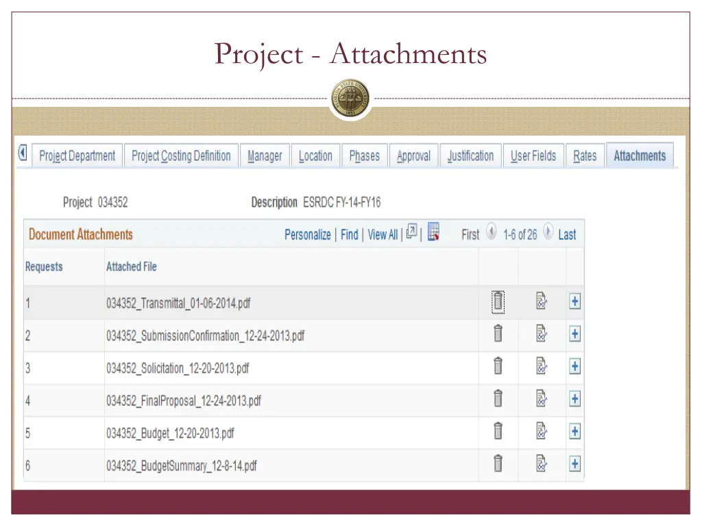 project attachments