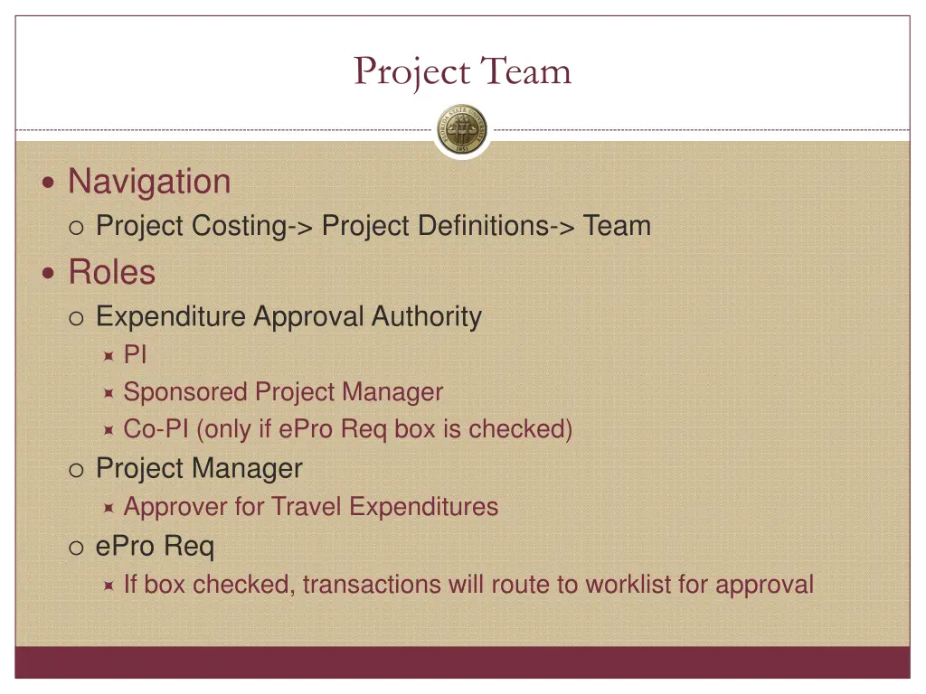 project team 1