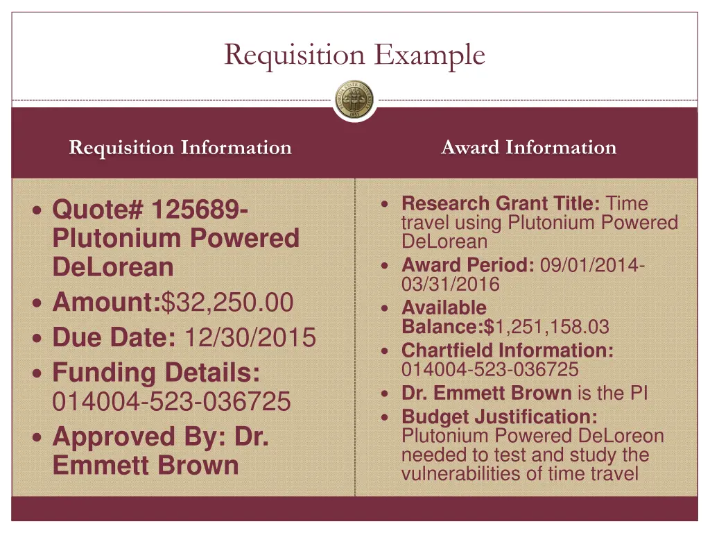 requisition example