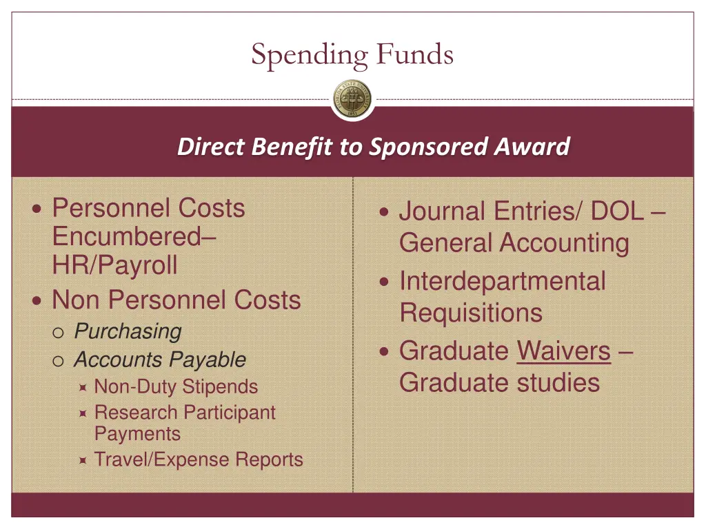 spending funds