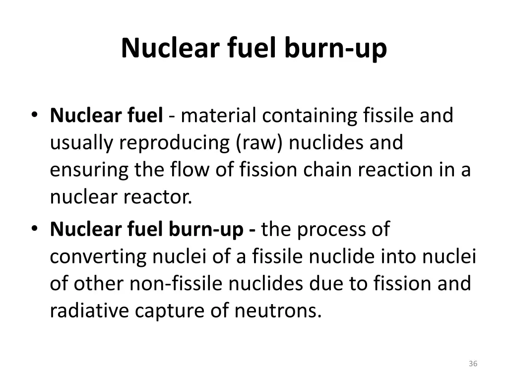 nuclear fuel burn up