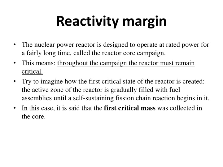 reactivity margin