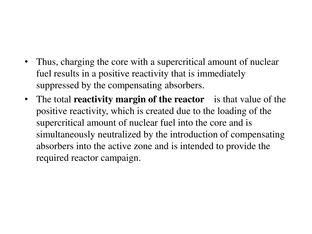 thus charging the core with a supercritical