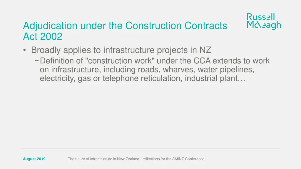 adjudication under the construction contracts